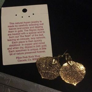 Vintage Aspen leaf earrings